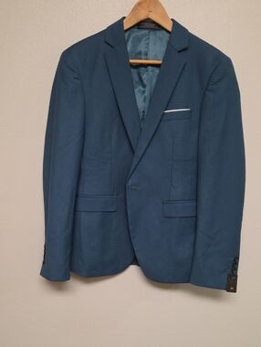 Men's Teal Single-Breasted Sport Coat by Luxe